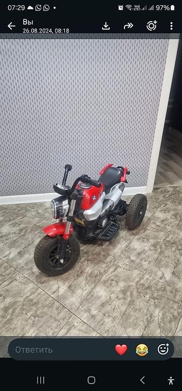 Uşaq üçün elektrik maşınları: Uşaq üçün elektrikli üçtəkərli motosiklet (model BQ-8188) - Rəng — 3