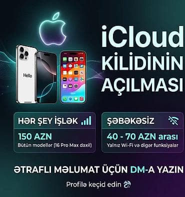 ICloud kilidinin açılması xidməti Salam aşağını oxuyun sonra yazın