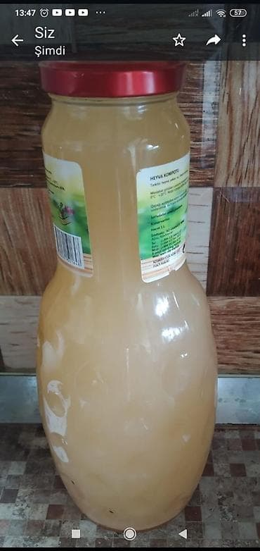 Turşular: Dərmansiz almadan hazirlanmis tam təbbi,qatqisiz alma sirkəsi — 1