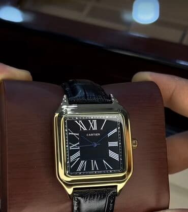 gəlin tacları: Cartier kvadrat klassik saat - Korpus: parlaq metal korpus, qızılı — 1