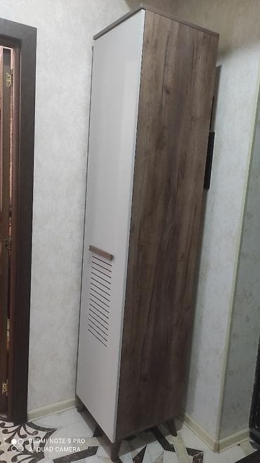 qapi taxda: Dar koridor üçün hündür saxlama dolabı - Material: laminat/LDSP (ağ — 5