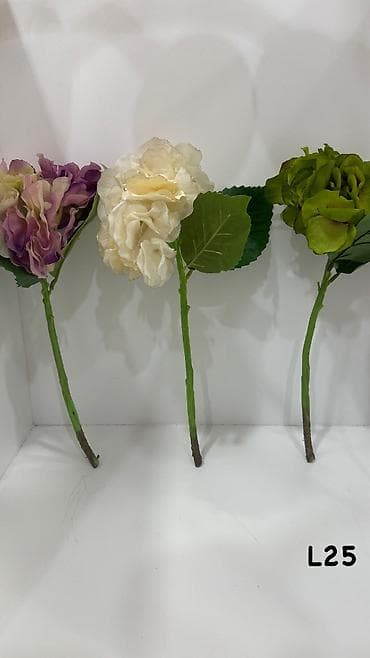 dekor suni guller: Süni pion gülləri – L9 - Rənglər: krem, ağ, açıq-sarı, tünd — 4