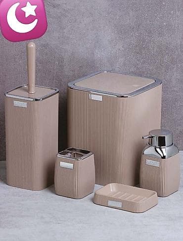 panel plastik: ✅Hamam dəsti ✅Zibil qabı ✅Sabun qabı ✅Tualət şotkası ✅Unitaz fırçası — 3