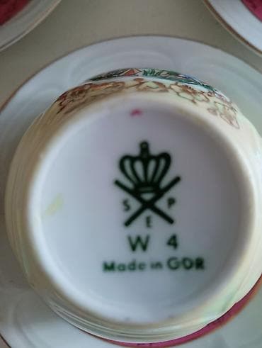 qedimi sufre: Qəhvə dəsti, Farfor, 6 nəfərlik, Almaniya — 2