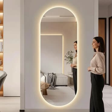 Güzgü Divar üçün, Oval, Arxa işıqlı