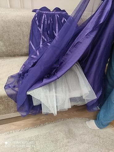 Bənövşəyi rəngdə, uzun, strapless ziyafət/libas. - Üst hissə ürək — 4