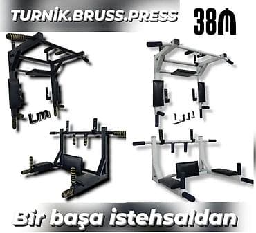 Turnik • Bruss • Press üçün 3‑ü 1‑də divara quraşdırılan trenajor -