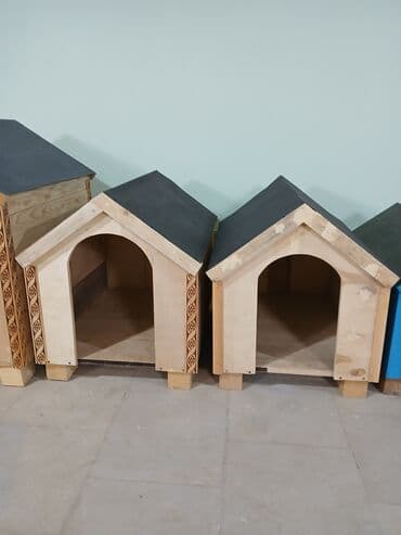 it ucun dermanlar: Taxta it evi - Material: təbii ağac (plywood/taxta panellər) — 1