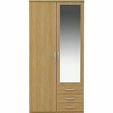 2 qapılı, Güzgülü, Qəhvəyi, Digər material, Açılan, Düz dolab