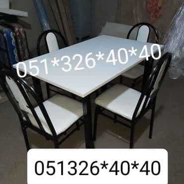 mekteb stullari: Mətbəx üçün, Yeni, Açılmayan, Dördbucaq masa, 1 stul — 30