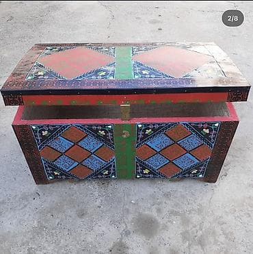 ikinci əl saatlar: Taxta əl işı – naxışlı sandıq - Material: massiv taxta, əl ilə — 5