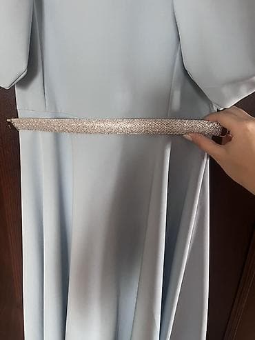 Hicab: Məhsul: Gözəl açıq mavi rəngdə ziyafət/gecə geyimi - Model — 3