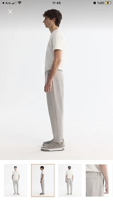 paltar kisi: Məhsul: Kişi şalvarı - Rəng: Açıq boz - Kəsim: Düz/silim fit, dizdən — 6