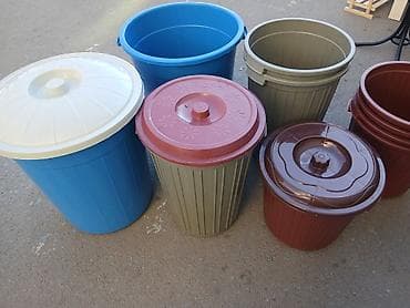 Nasoslar və hidroforlar: Plastik qapaqlı vedrə və tullantı qabları dəsti - Müxtəlif həcm və — 6