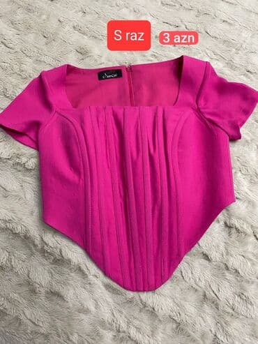 push up busqalterləri: Qadın köynək/top dəsti 1) Zara lilac rəngli qısa top - V şəkilli — 4