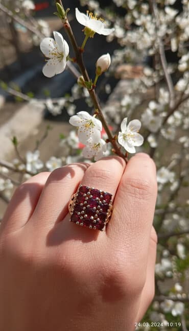 gümüş boyunbag: Toy, Üzük, Gümüş, Qranat, 5.00+ Karat — 1