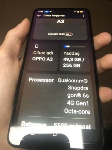 iphone 16 pro max qeydiyyat qiymeti: Oppo A3, 256 GB, rəng - Qara, Barmaq izi — 2