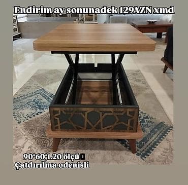 kitab refi: Düz masa, Transformer, Təkərsiz, MDF, Zəmanətsiz — 7