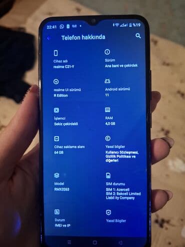 samsuq a 10: Realme C21Y, 64 GB, rəng - Qara, Sensor, Barmaq izi — 5