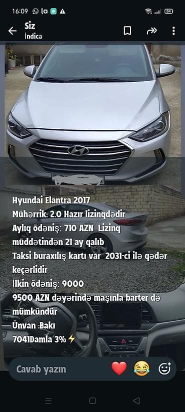 elantra bufer: Hyundai Elantra: 2 l | 2017 il Sedan — 2