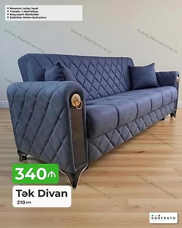Tək Divan – 210 sm - Rəng seçimi: mümkündür - Mexanizm: açılan — 1