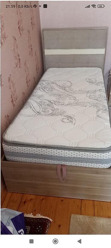 tek krafat: Yataq dəsti – tək nəfərlik, qaldırılan baza və ortopedik döşəkli - — 1