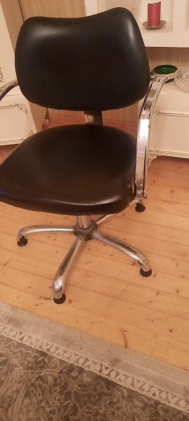 rumin mebel: Ofis/kreslo stulu - Material: qara rəngli süni dəri oturacaq və bel — 2