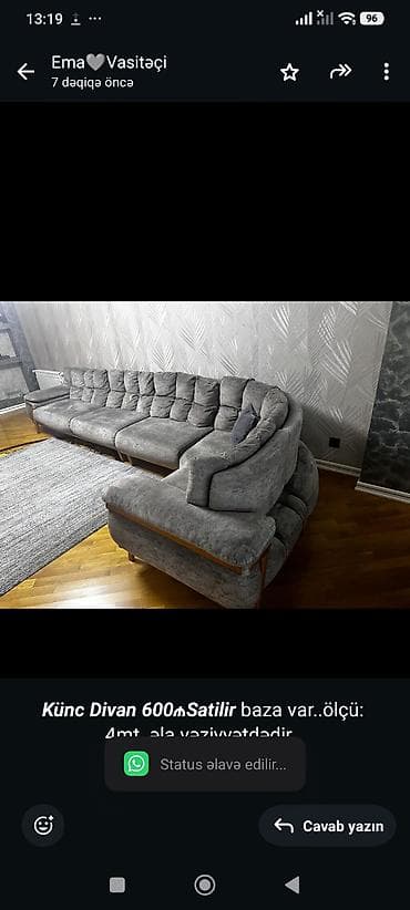 lan kabel 10m: *_Künc Divan 600₼Satilir_* baza var. ölçü: 4mt. əla vəziyyətdədir — 1