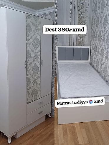 Uşaq/yeniyetmə otağı üçün möbel dəsti. Tərkibi: - 1 nəfərlik çarpayı