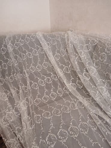 ağ tül perde: İşlənmiş, Tül, rəng - Ağ, Ünvandan götürmə — 6