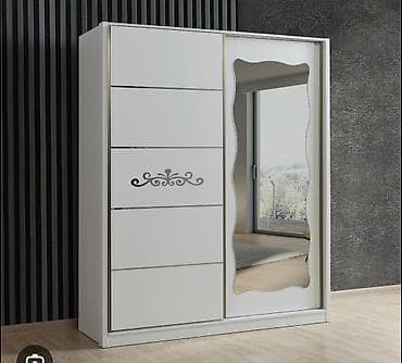Ağ rəngli sürgülü qapılı paltar şkafı - Müasir minimalist dizayn