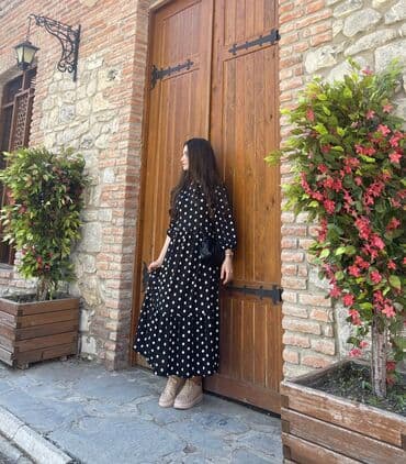 qadın beysbolları: Qara rəngli ağ xallı qadın donu razmer : S/M - Model: uzun, aşağı — 1