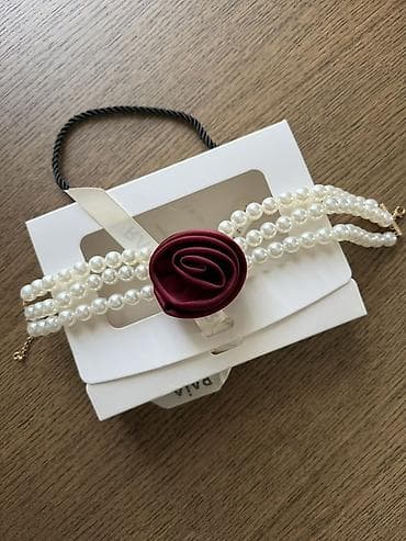 Zərif incilərdən hazırlanmış üçqat çoker boyunbağı - Dizayn: 3 sıra