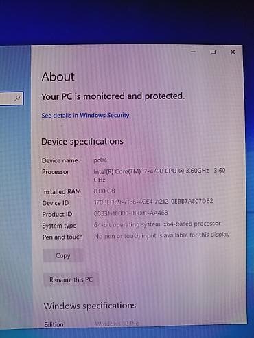windows 10 pro: Masaüstü kompüter seti Komplekt: - Sistem bloku: Intel Core i7-4790 — 3