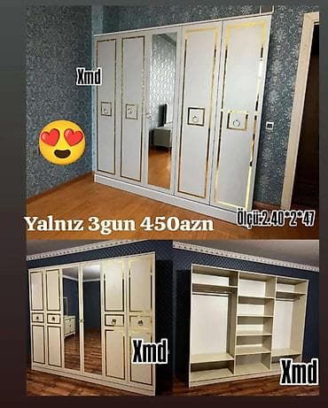 tibbi dolablar: Yeni, 6 qapı, Güzgülü, Ağ, Digər material, Açılan, Düz dolab — 1