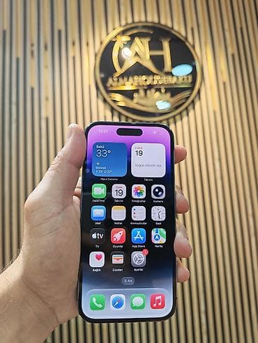 philips xenium 9@9d: IPhone 14 Pro, 128 GB, Deep Purple, Zəmanət, Simsiz şarj, Face ID — 2
