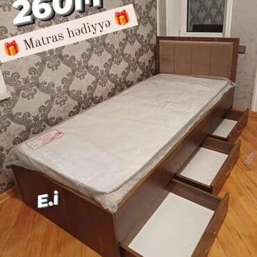 taxt sumqayıt: Yeni, İkinəfərlik çarpayı, Bazasız, Matras ilə, Siyirməli, Azərbaycan — 11
