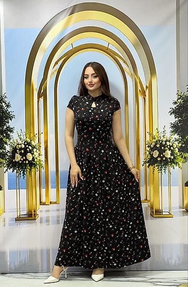 don geyim: Qadınlar üçün maxi don - Model: Yüksək belli, ətək hissəsi geniş — 3