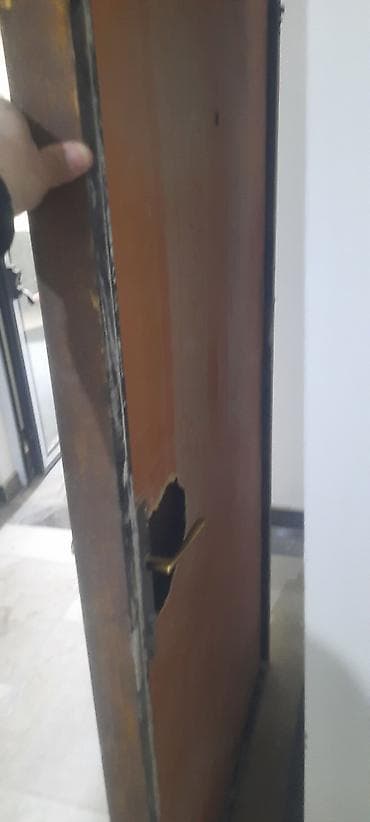 Metall qapı – dekorativ panelli, qara rəng - Material: metal karkas