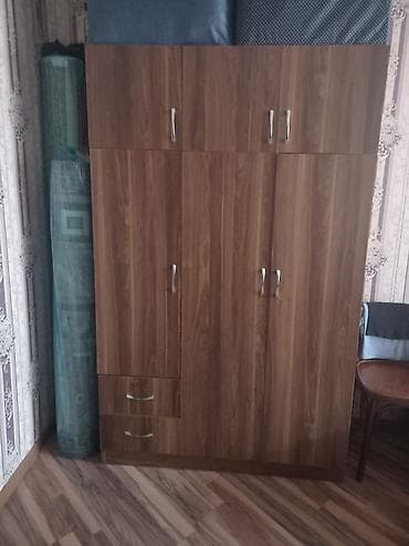 3 qapılı, Siyirməli, Qəhvəyi, Taxta, Açılan, Düz dolab