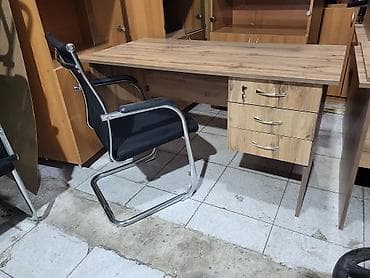 kompiter masası: Ofis/iş masası – təbii ağac teksturasında - Material — 4