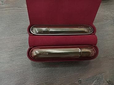 iqos case: IQOS 3 DUO aksesuar dəsti – premium qırmızı dəri etui və metalik — 1