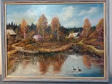 divan sekilleri: Məhsul: Orijinal yağlı boya tablo – “Payız kənd mənzərəsi”Əl işi — 1