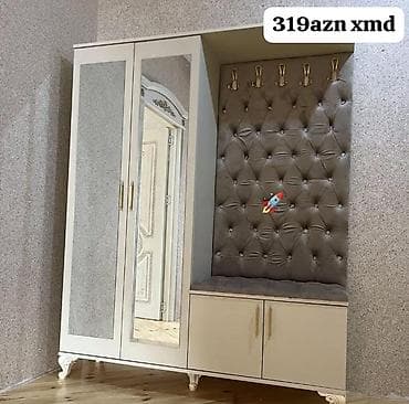 wfaner: Yeni, 2 qapılı, Güzgülü, Bej, Digər material, Açılan, Düz dolab — 1