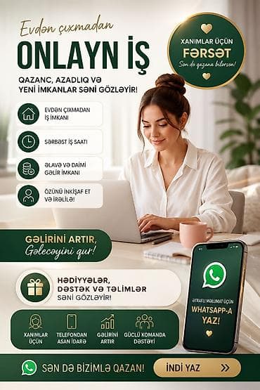 is part time: Xanımlar üçün onlayn iş imkanı Evdən çıxmadan işləyərək qazanc — 1