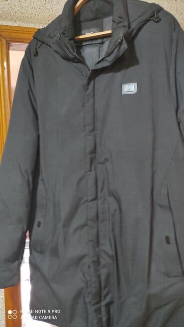 Рубашки: Qara rəngli kişi qış parkası - Uzun dizayn, isti saxlayan qalın içlik — 1