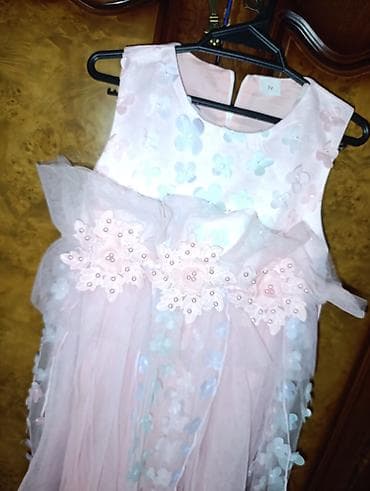 Uşaq geyimi və ayaqqabıları: Uşaq üçün zərif mərasim donu - Rəng: açıq çəhrayı, pastel mavi və su — 8