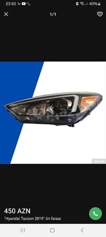 hyundai tucson: Hyundai Tucson 2019 üçün ön far - Model uyğunluğu: Hyundai Tucson — 1