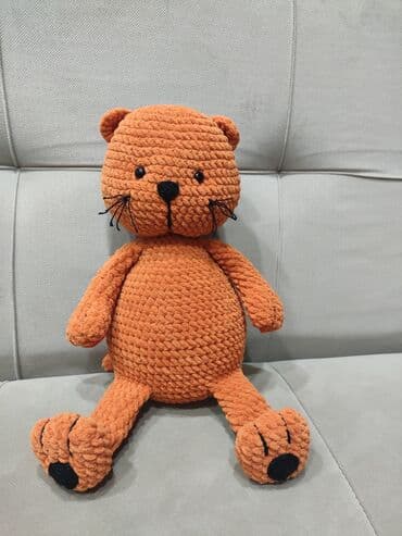 Oyuncaqlar: Əl işi, ekoloji təmiz, toxunma pişik (35 sm), hər bir yaşda uşaq üçün — 2