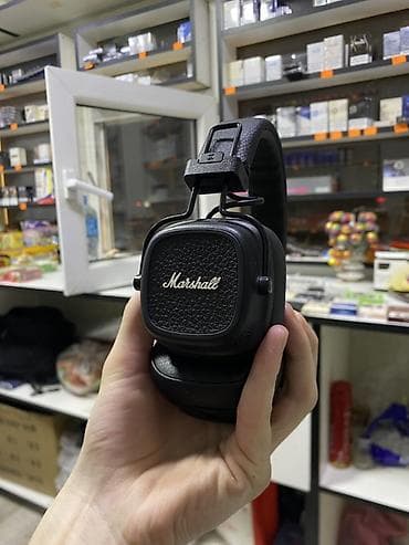 qulaqciq bluetooth: Yeni Simsiz (Bluetooth) Qulaqcıqlar, Marshall, rəng - Qara — 1